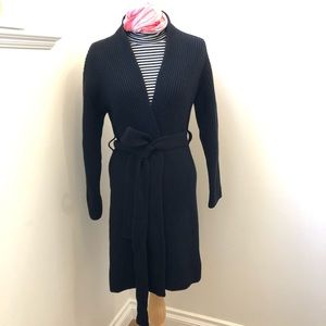 Uniqlo U Black Wool Sweater Wrap Coat, US S